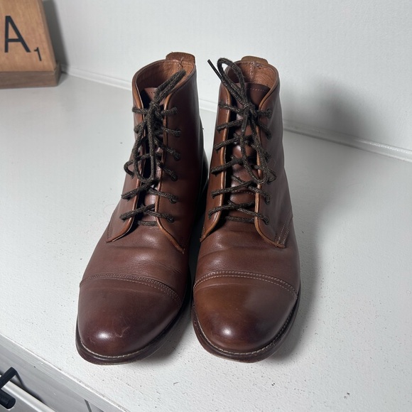 Penny Luck Boots Men’s Brown Leather Lace-Up Chukka Cap Toe Ankle Boot Size 9 - Picture 8 of 8